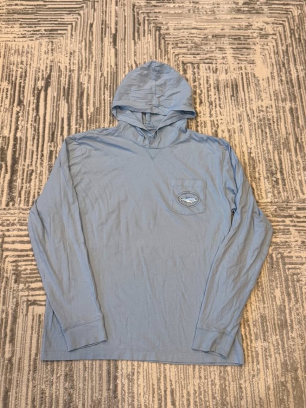 Vineyard Vines men's small blue Whale pocket hoodie long sleeve